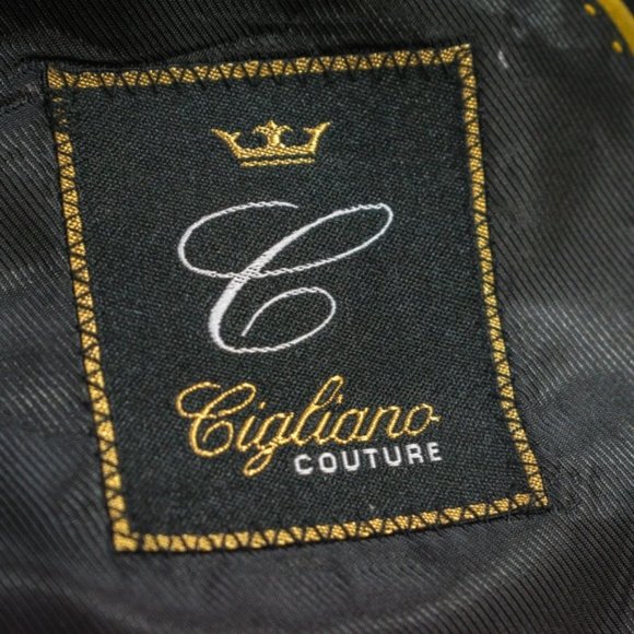 Cigliano Couture Dark Grey Gray Striped Blazer - Picture 5 of 8